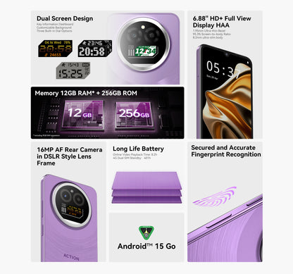 IIIF150 ACTION A5Pro Budget Phone with Dual Display 256GB